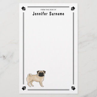 Cute Wrinkly Face Pug Dog Mops Dog Breed Design Stationery