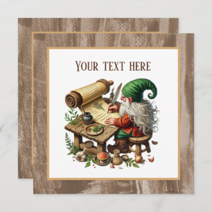 Cute writing gnome party invitation