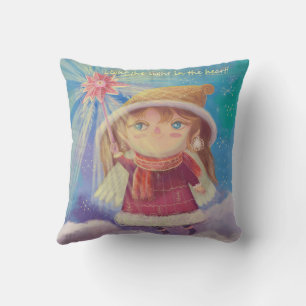 Cute Xmas angel Throw Pillow