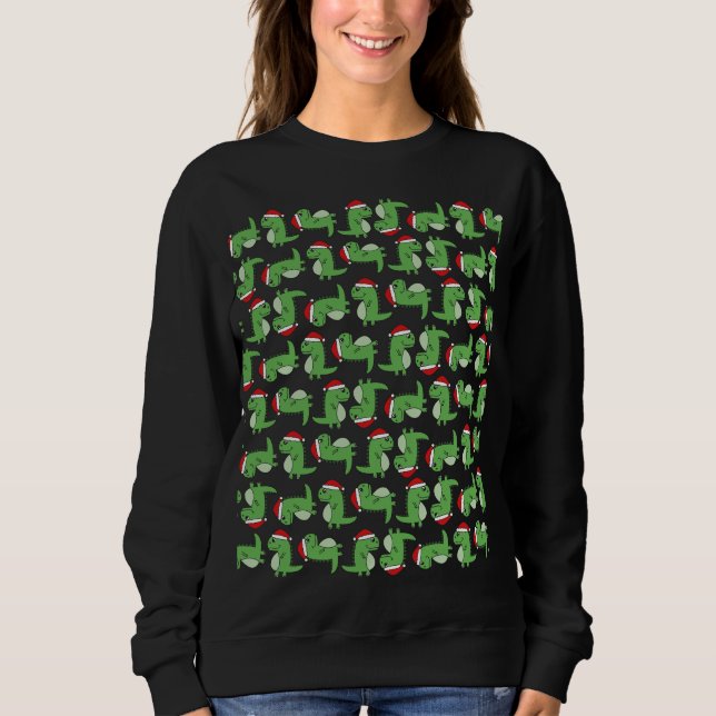 Cute Xmas Christmas Dinosaur Jumper Sweater (Front)