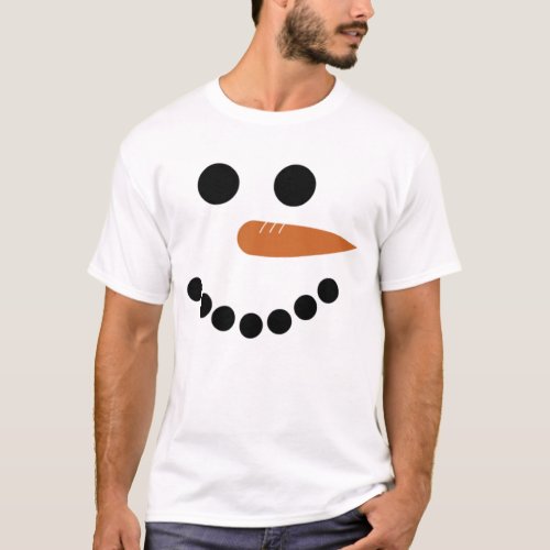 Cute Xmas Christmas Snowman Face T_Shirt
