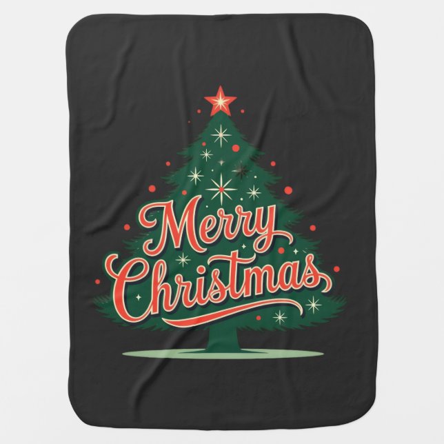 Cute Xmas christmas tree merry Christmas Baby Blanket (Front)