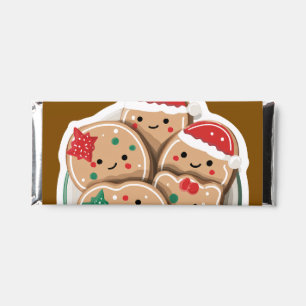 Cute Xmas Cookies on Plate – Smiling Holiday Hershey Bar Favors