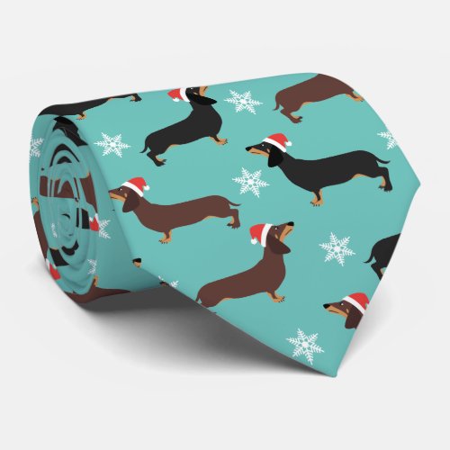 Cute Xmas dachshund Santa Tie