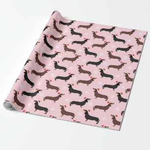 Cute Xmas dachshund Santa Wrapping Paper