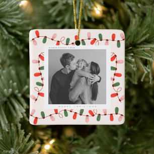 Cute Xmas Family Photo christmas holiday Ceramic Ornament