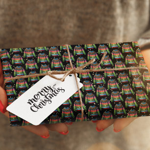 Cute Xmas Holly Berries Ugly Christmas Sweater Wrapping Paper