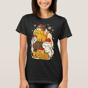 Cute Xmas Kawaii Cats Neko Funny Kitten Lover Anim T-Shirt