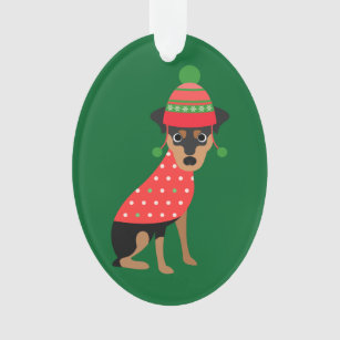 Doberman Pinscher Christmas Ornaments Set of 2 Dobie Maple /& Walnut Doberman Ornaments