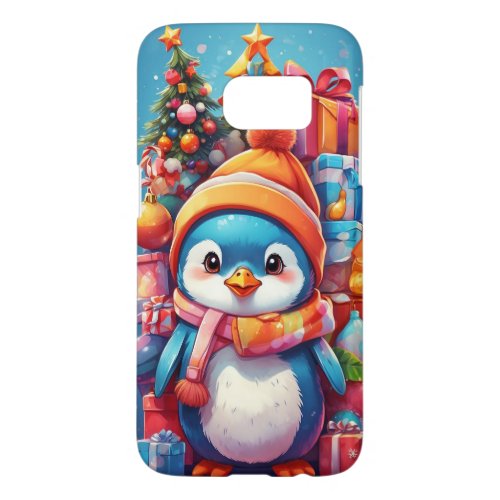 Cute Xmas Penguin  Samsung Galaxy S7 Case