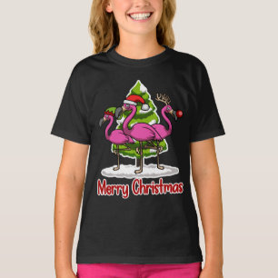 Cute Xmas Santa Flamingo Christmas Gift T-Shirt