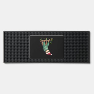 Cute Xmas Sloth Santa Hat Christmas Sloth - Tree L Bar Mat