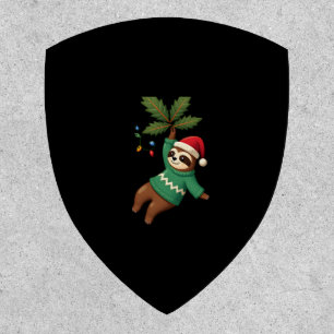 Cute Xmas Sloth Santa Hat Christmas Sloth - Tree L Patch