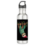 Cute Xmas Sloth Santa Hat Christmas Sloth - Tree L Stainless Steel Water Bottle