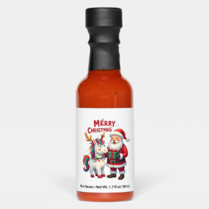 Cute Xmas Unicorn Santa on Unicorn Christmas T-Shi Hot Sauces