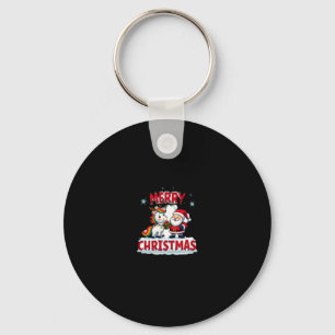Cute Xmas Unicorn Santa on Unicorn Christmas T-Shi Keychain