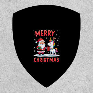Cute Xmas Unicorn Santa on Unicorn Christmas T-Shi Patch