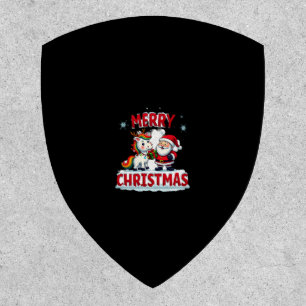 Cute Xmas Unicorn Santa on Unicorn Christmas T-Shi Patch