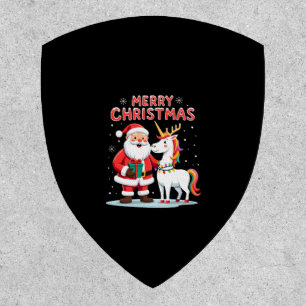 Cute Xmas Unicorn Santa on Unicorn Christmas T-Shi Patch