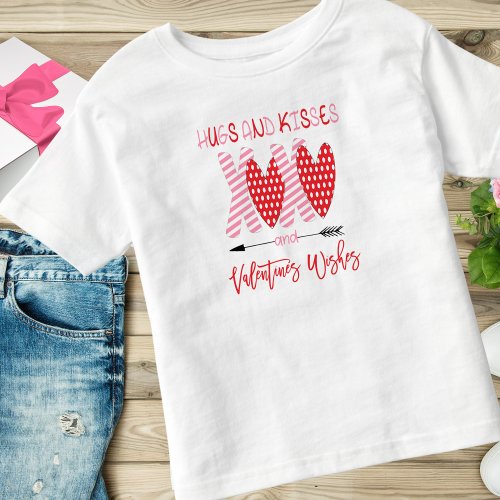 Cute XOXO Hugs and Kisses Valentine Toddler T_shirt