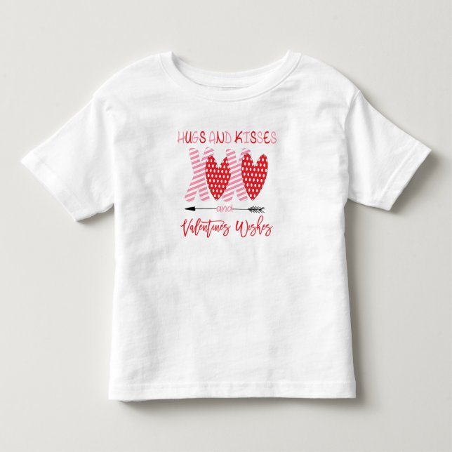 Cute XOXO Hugs and Kisses Valentine Toddler T-shirt (Front)