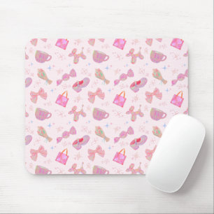Cute Y2K Coquette Pink Iridescent Sparkle Pattern Mouse Pad