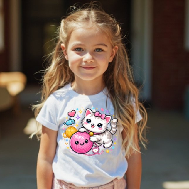 Cute Y2K Kitty Sparkle Toddler Tee (Creator Uploaded)