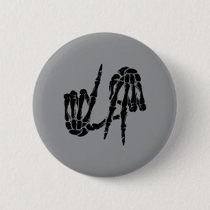 Cute Y Los Angeles Hand Sign Skeleton La Gift Button