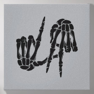 Cute Y Los Angeles Hand Sign Skeleton La Gift Canvas Photo Tile