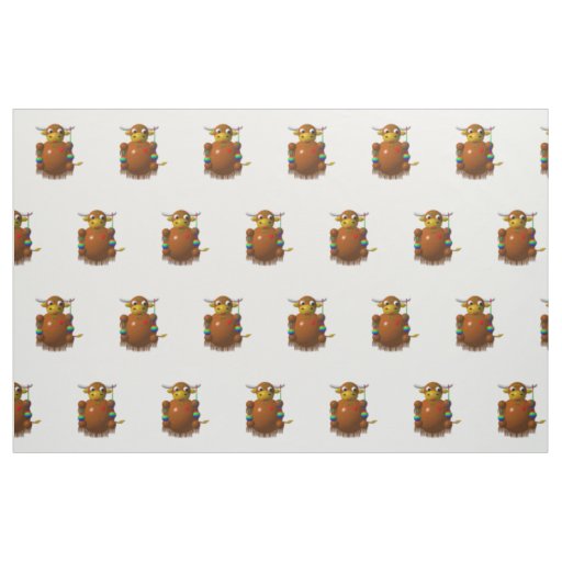 Cute Yak With Yo-Yos Fabric