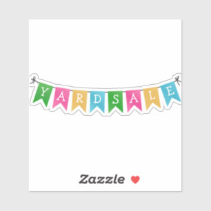 Cute Yard Sale Pennant Flags Banner Sticker