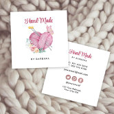 Rose gold knitting crochet yarn handmade kit gray business card