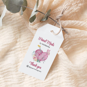 Cute Yarn Heart Knitting Needles Gift Tags