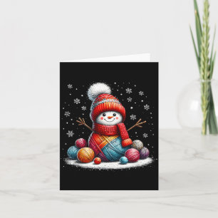 Cute Yarn Snowman Quilter Christmas Crochet Knitti Card