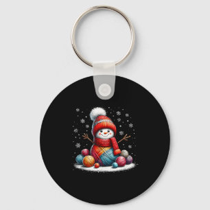 Cute Yarn Snowman Quilter Christmas Crochet Knitti Keychain