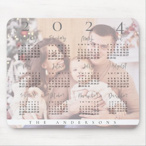 Cute Year 2023 Calendar Family Photo Mouse Pad