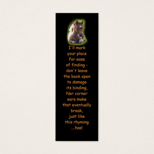 Cute Yearling Foal bookmarks Business Card Templates