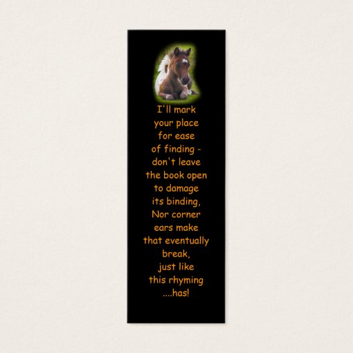 Customizable Cute Yearling Foal bookmarks Business Card Templates