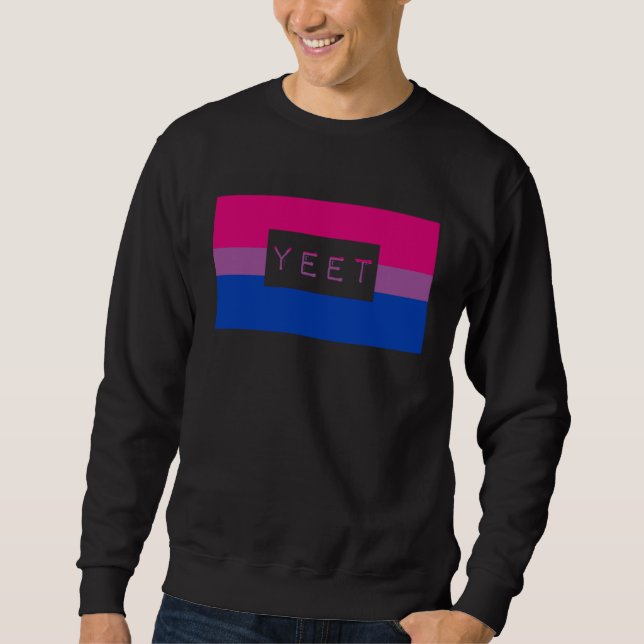 Cute Yeet Meme Gay Bisexual Pride Flag Queer Sweatshirt (Front)