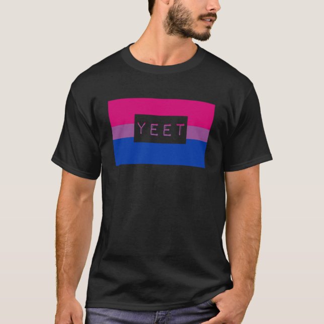 Cute Yeet Meme Gay Bisexual Pride Flag Queer T-Shirt (Front)