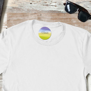 Cute yellow abstract colorful minimalist name kids' labels