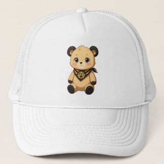 Cute Yellow and Black Ancap Teddy Bear Trucker Hat
