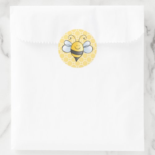 Cute Yellow and Black Bumblebee Classic Round Sticker