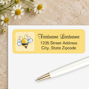 Cute Yellow and Black Bumblebee Return Address Label