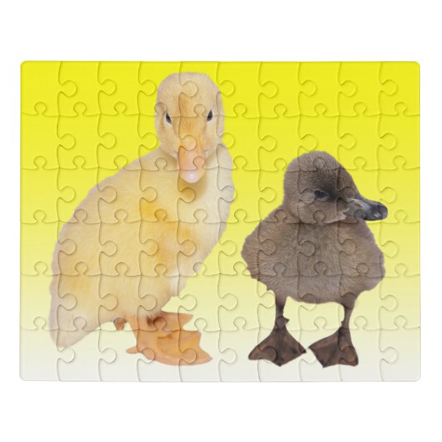 Cute Yellow and Gray Ducklings Photograph Jigsaw Puzzle (Puzzle Horizontal)