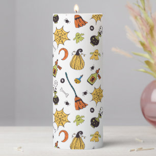 Cute Yellow and Green Boo Halloween Candle