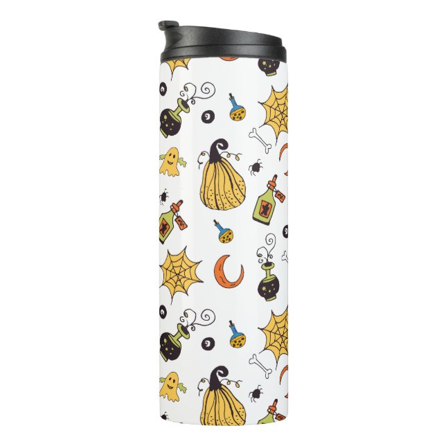 Cute Yellow and Green Boo Thermal Tumbler (Rotated Right)