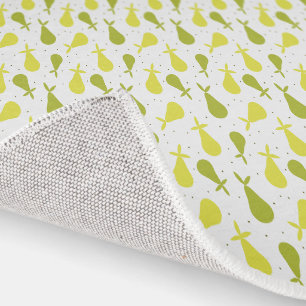 Cute Yellow And Green Pears Fruit Kitchen Rug