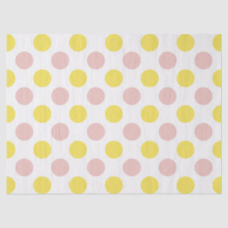 Cute Yellow and Pink Polka Dot Tissue Paper