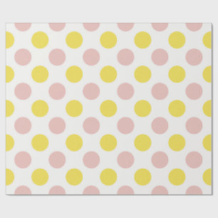 Cute Yellow and Pink Polka Dot Wrapping Paper